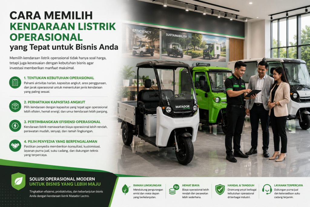 kendaraan listrik operasional Matador Lectro untuk kebutuhan bisnis dan industri modern